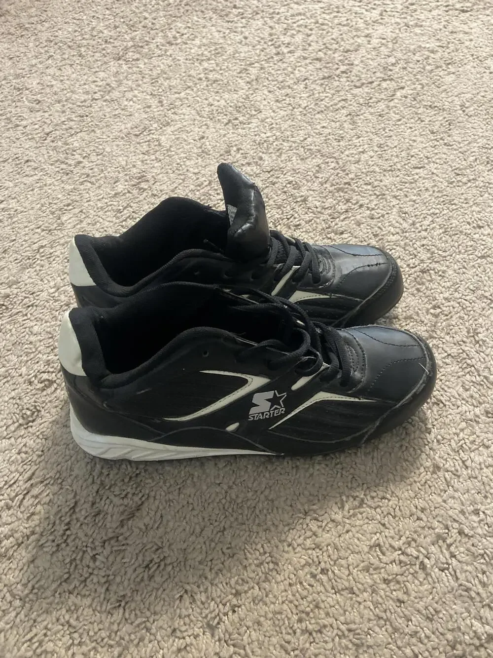 Starter Cleats Shoes Mens Size 8.5 Mid Black White Football Soccer 2587264